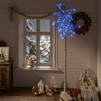 Albero Natale 200 LED 2,2m Salice Blu Interno Esterno