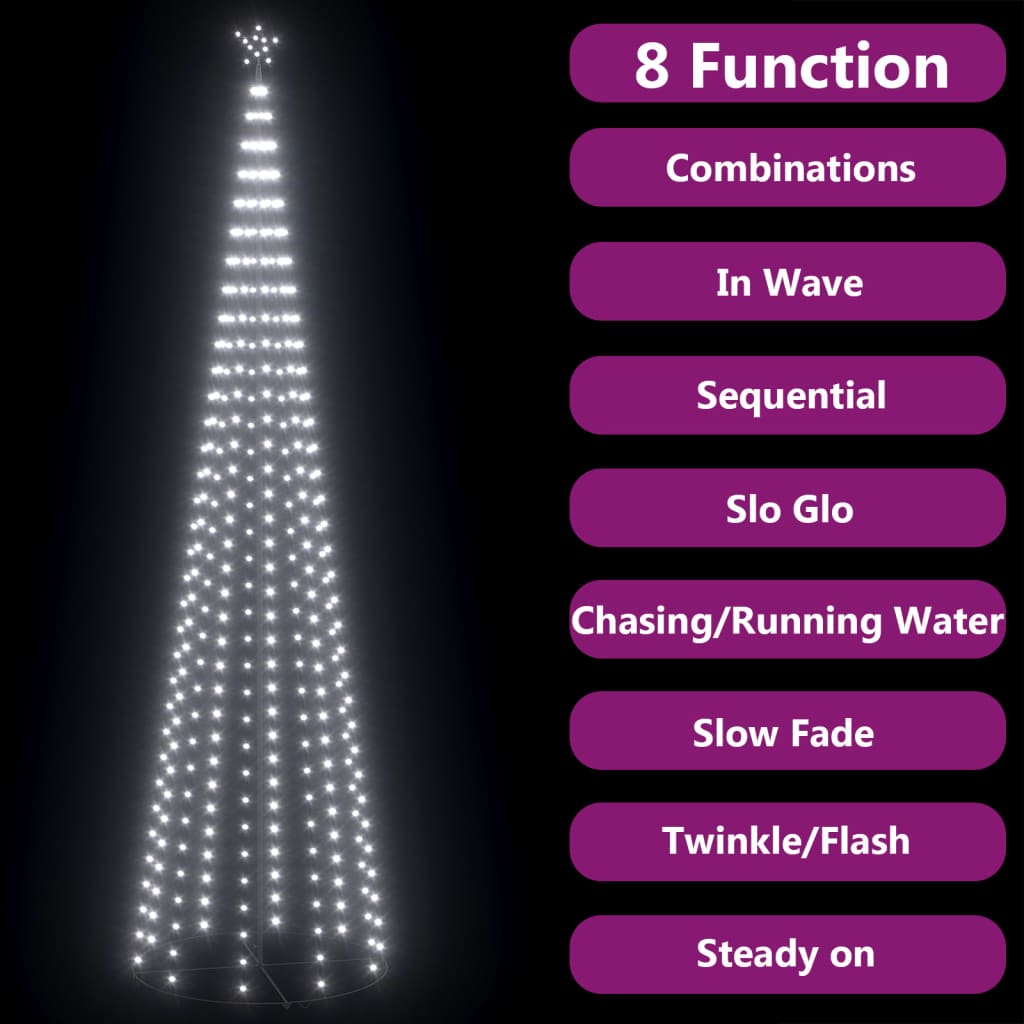 Albero di Natale a Cono con 752 LED Bianco Freddo 160x500 cm cod 11515