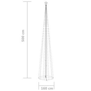 Albero di Natale a Cono con 752 LED Bianco Caldo 160x500 cm 328723