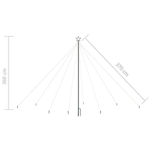 Luci per Albero Natale Interni Esterni 576 LED Blu 3,6 m 328742