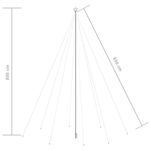 Luci Albero Natale Interni Esterni 1300 LED Bianco Freddo 8 m cod 9560