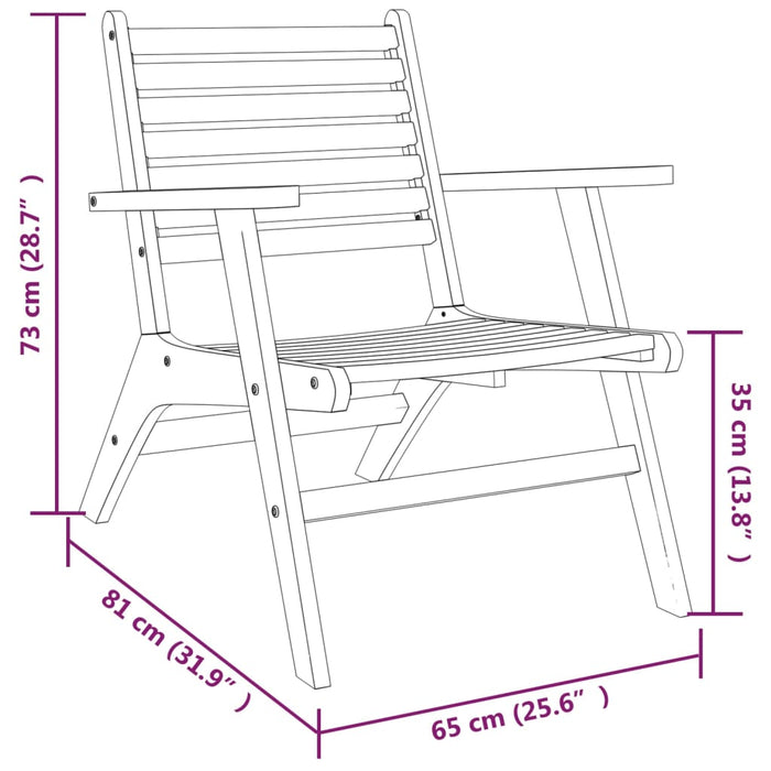 Sedie da Giardino 2 pz in Legno Massello d'Acacia  cod mxl 36278