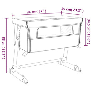 Lettino per Bambini con Materasso Grigio Chiaro Tessuto di Lino cod mxl 72529