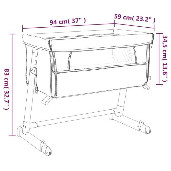 Lettino per Bambini con Materasso Grigio Chiaro Tessuto di Lino cod mxl 72529