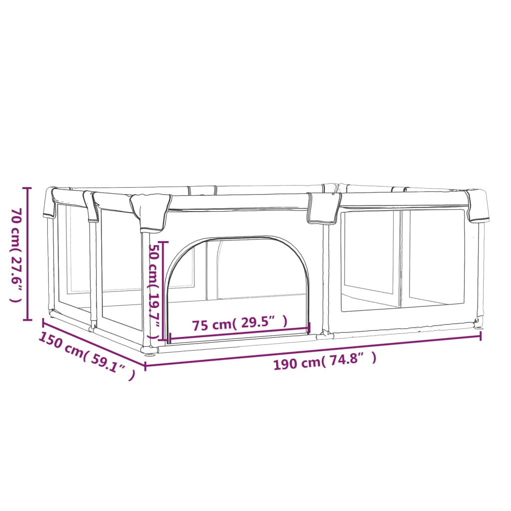 Box per Bambini con 2 Porte Blu Chiaro in Tessuto Oxford 10309