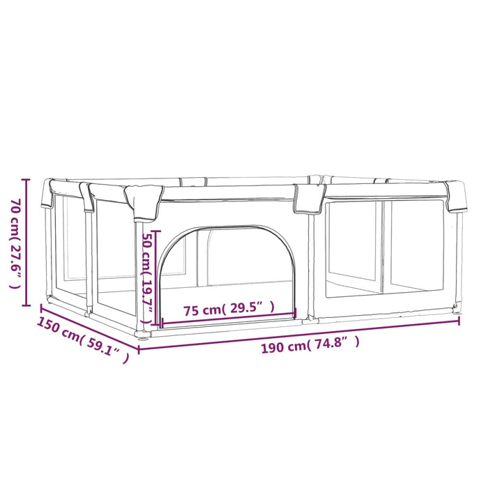 Box per Bambini con 2 Porte Rosso in Tessuto Oxford 10310