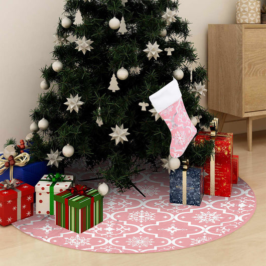 Gonna Albero Natale Raffinata con Calza Rosa Tessuto 122 cm 330285