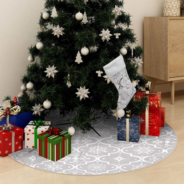 Gonna Albero Natale Raffinata con Calza Bianca Tessuto 150 cm 330289