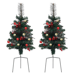 Alberi di Natale Artificiali per Viali 2 pz con LED 76 cm 332835