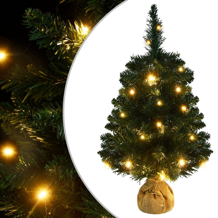 Albero di Natale Artificiale con Supporto e LED Verde 60 cm PVC cod mxl 58105