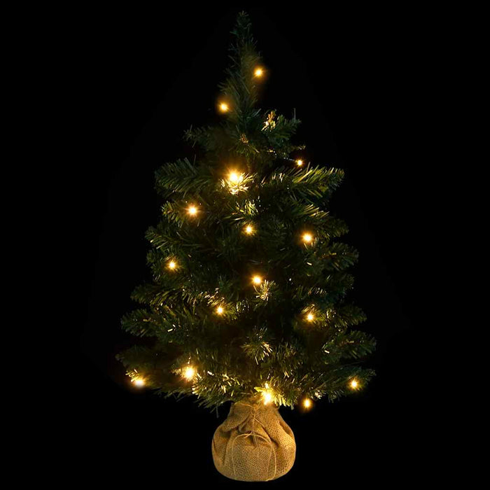 Albero di Natale Artificiale con Supporto e LED Verde 60 cm PVC 332848