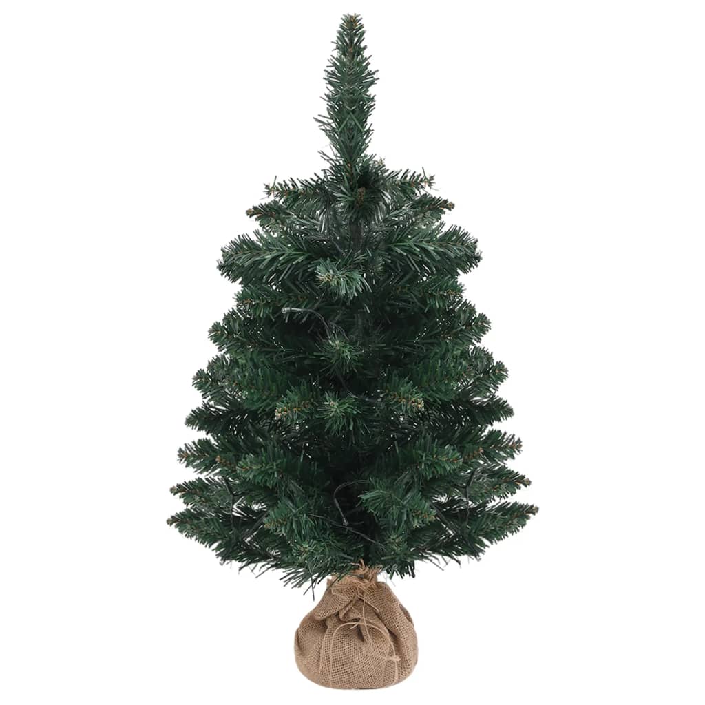 Albero di Natale Artificiale con Supporto e LED Verde 60 cm PVC cod mxl 58105