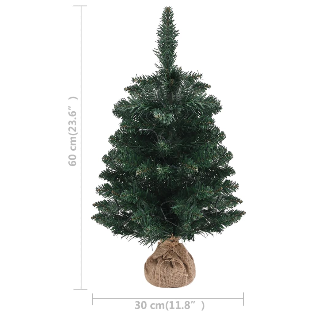 Albero di Natale Artificiale con Supporto e LED Verde 60 cm PVC cod mxl 58105