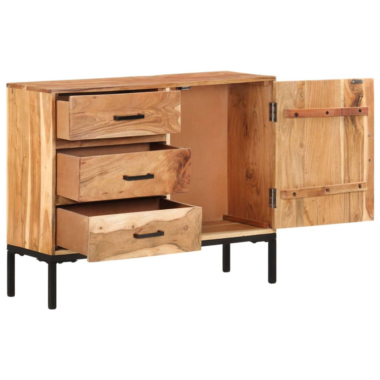 Credenza 88x30x73 cm in Legno Massello di Acacia