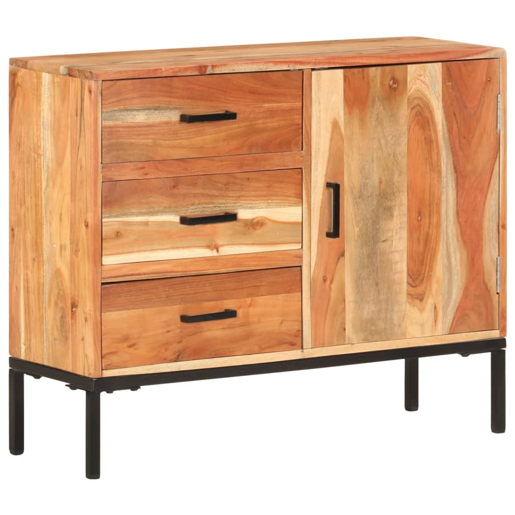 Credenza 88x30x73 cm in Legno Massello di Acacia