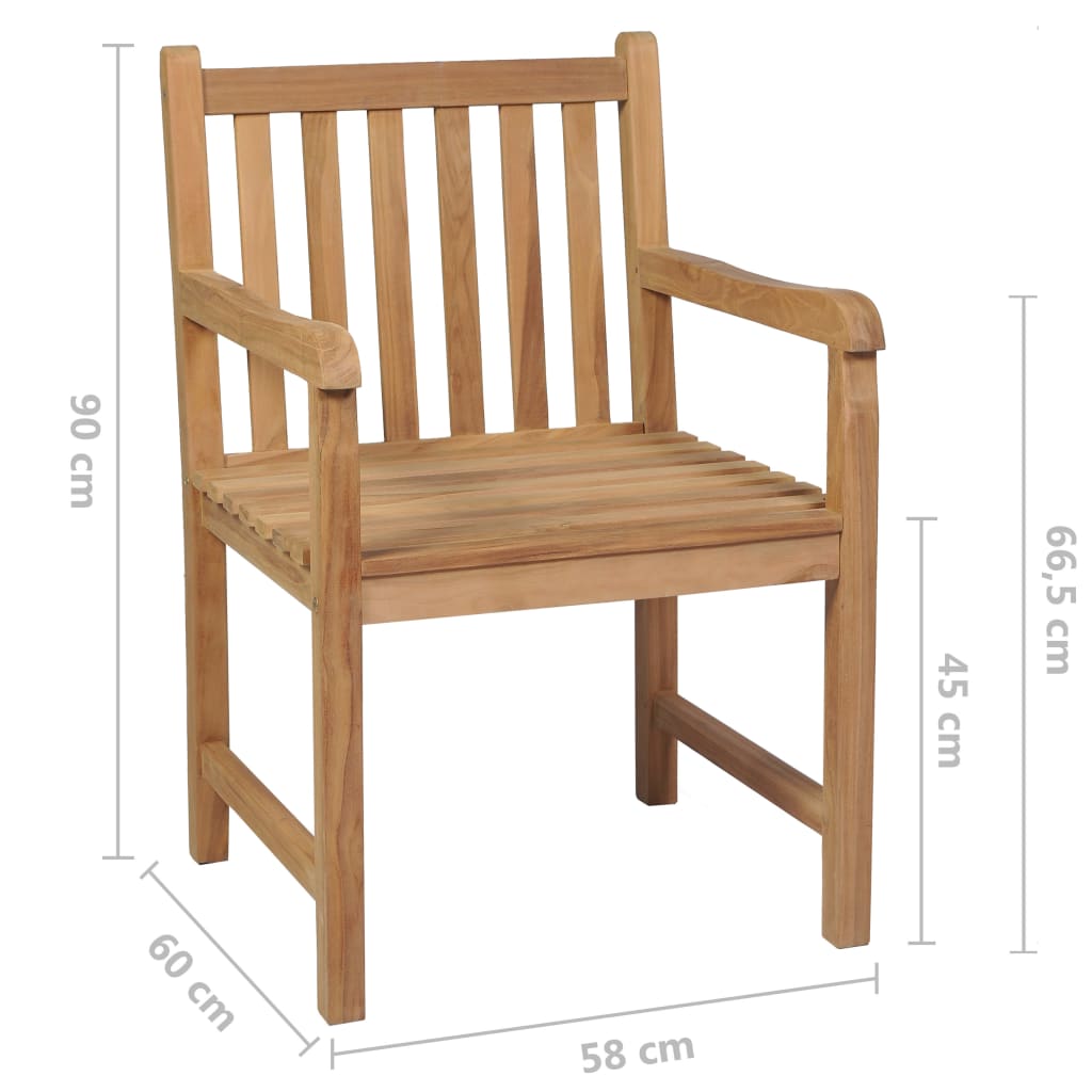 Sedie da Giardino 4 pz con Cuscini Neri in Massello di Teak cod mxl 8319