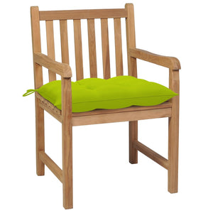 Sedie da Giardino 6 pz e Cuscini Verde Brillante Massello Teak cod mxl 8355