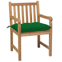 Sedie da Giardino 8 pz con Cuscini Verdi in Massello di Teak cod mxl 8368