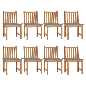 Sedie da Giardino con Cuscini 8 pz in Legno Massello di Teak cod mxl 13024