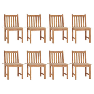 Sedie da Giardino con Cuscini 8 pz in Legno Massello di Teak 3073145