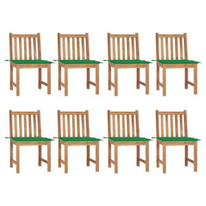 Sedie da Giardino con Cuscini 8 pz in Legno Massello di Teak cod mxl 13023