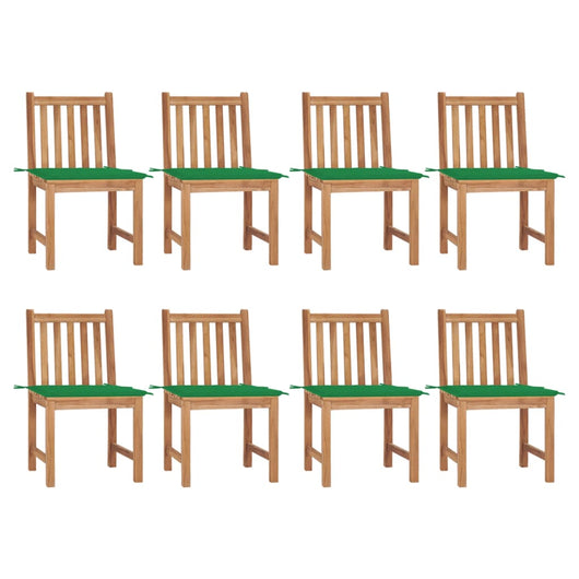 Sedie da Giardino con Cuscini 8 pz in Legno Massello di Teak cod mxl 13023