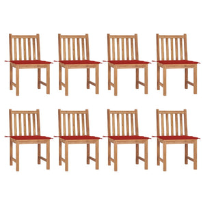 Sedie da Giardino con Cuscini 8 pz in Legno Massello di Teak cod mxl 8397