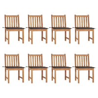 Sedie da Giardino con Cuscini 8 pz in Legno Massello di Teak 3073150