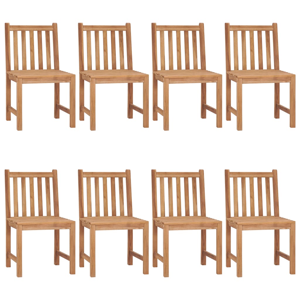 Sedie da Giardino con Cuscini 8 pz in Legno Massello di Teak 3073160