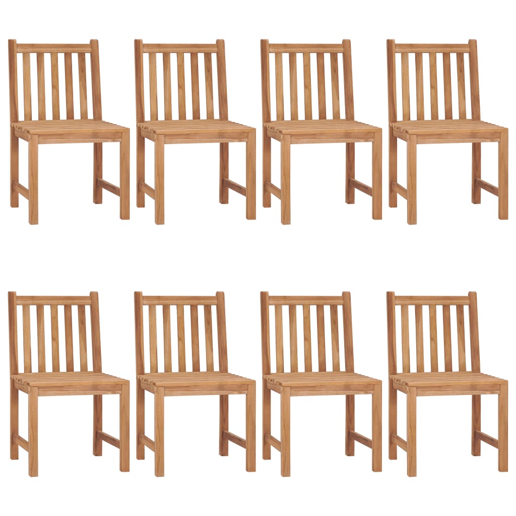 Sedie da Giardino con Cuscini 8 pz in Legno Massello di Teak 3073166