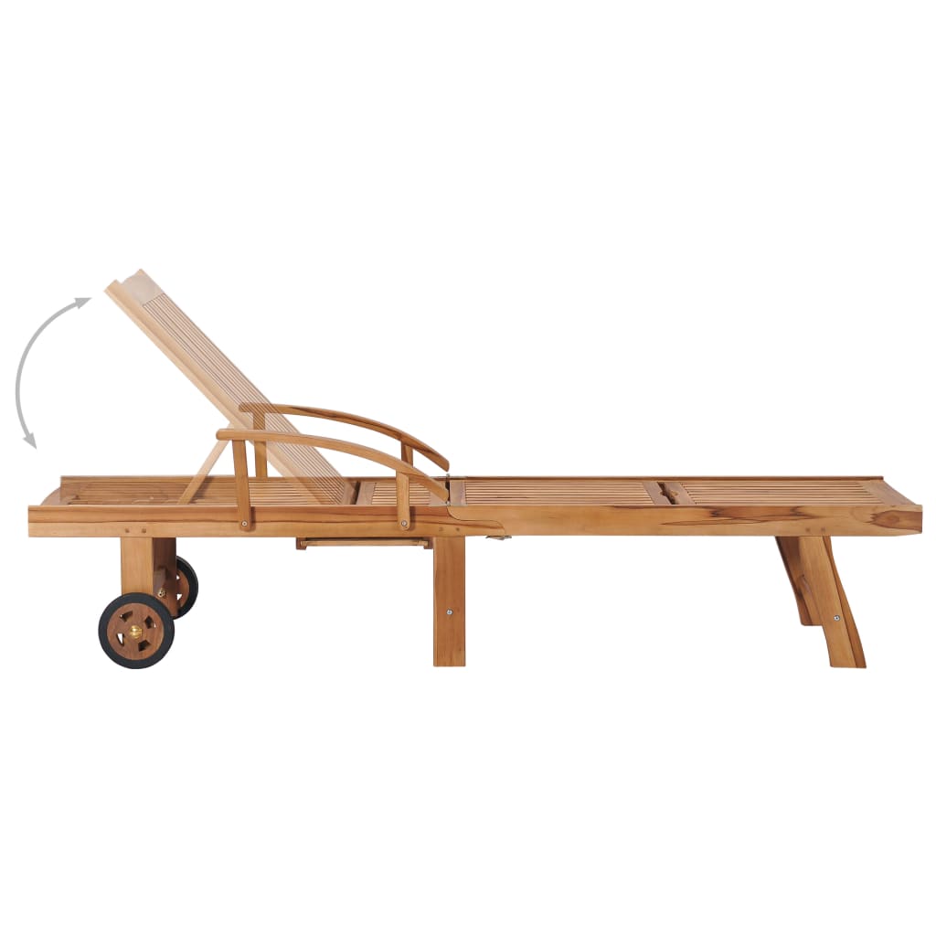 Lettini Prendisole 2 pz con Tavolo e Cuscino Antracite in Teak cod mxl 45546