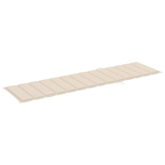 Sdraio 2 pz con Tavolo e Cuscino Crema Legno Massello di Teak cod mxl 45568