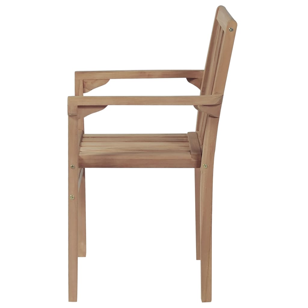 Sedie da Giardino Impilabili con Cuscini 4 pz Massello di Teak 3073398