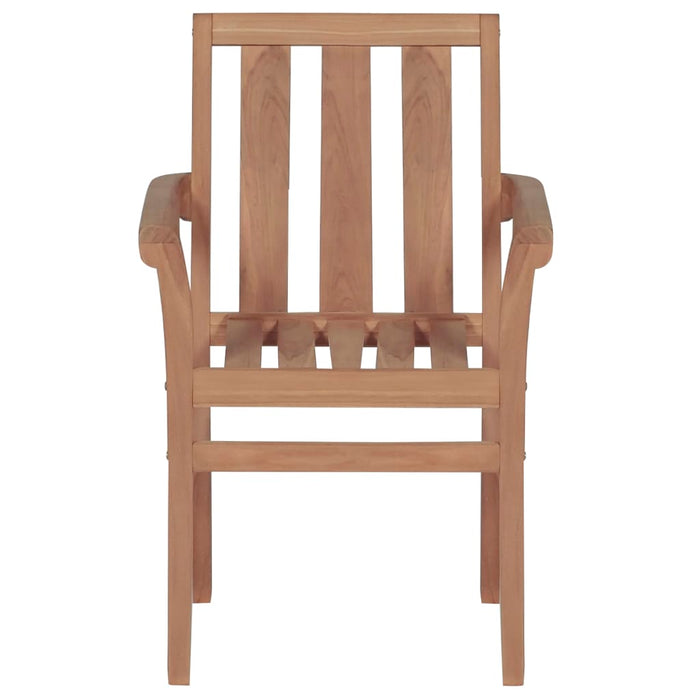 Sedie da Giardino Impilabili con Cuscini 8 pz Massello di Teak 3073442