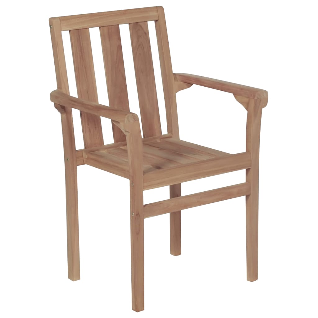 Sedie da Giardino Impilabili con Cuscini 8 pz Massello di Teak 3073444