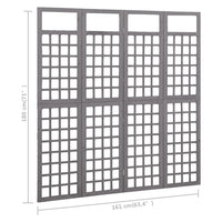 Divisorio a 4 Pannelli in Massello di Abete Grigio 161x180 cm cod mxl 77223