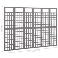 Divisorio a 6 Pannelli in Massello di Abete Grigio 242,5x180 cm cod mxl 65846