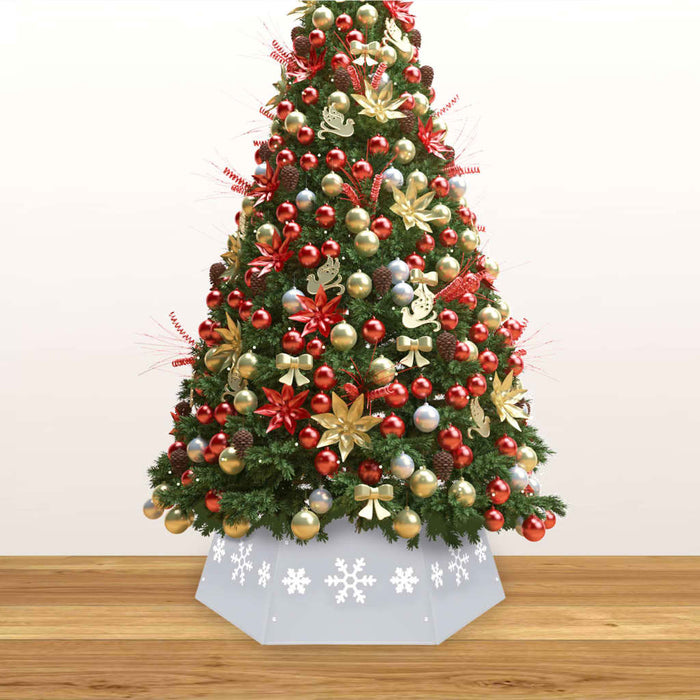 Gonna per Albero di Natale Argento e Bianco Ø68x25 cm 331305