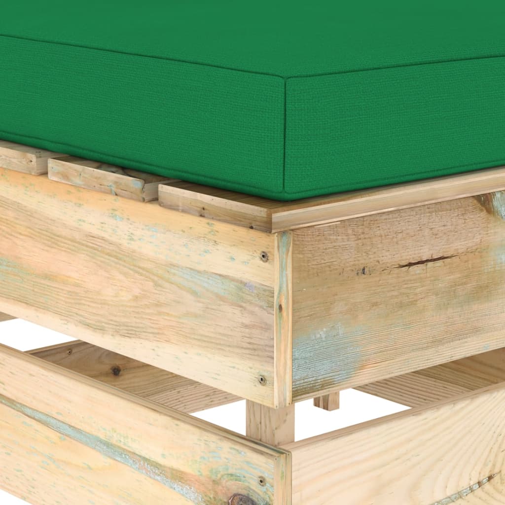 Ottomana Modulare con Cuscino in Legno Impregnato Verde cod mxl 73319