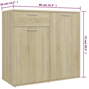 Credenza Rovere Sonoma 160x36x75 cm in Truciolato