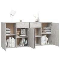 Credenza Grigio Cemento 160x36x75 cm in Truciolato