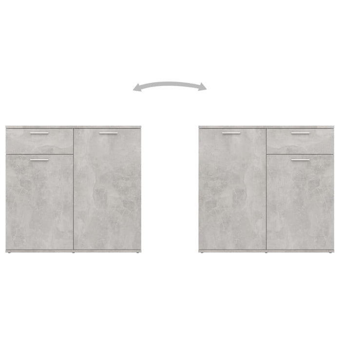 Credenza Grigio Cemento 160x36x75 cm in Truciolato