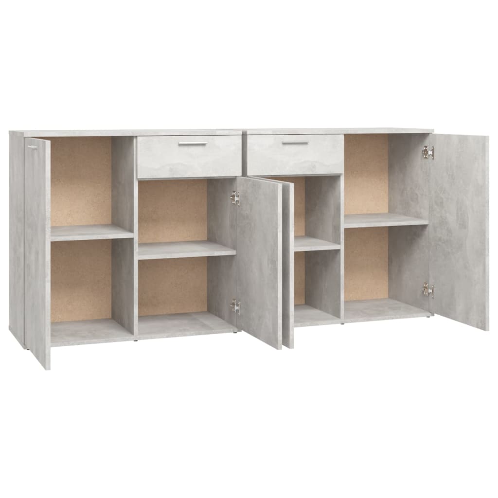 Credenza Grigio Cemento 160x36x75 cm in Truciolato