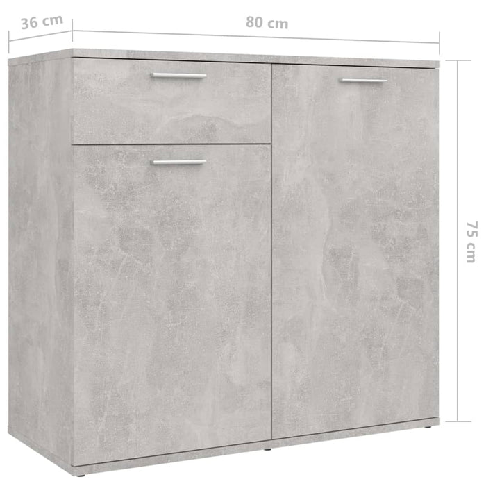 Credenza Grigio Cemento 160x36x75 cm in Truciolato