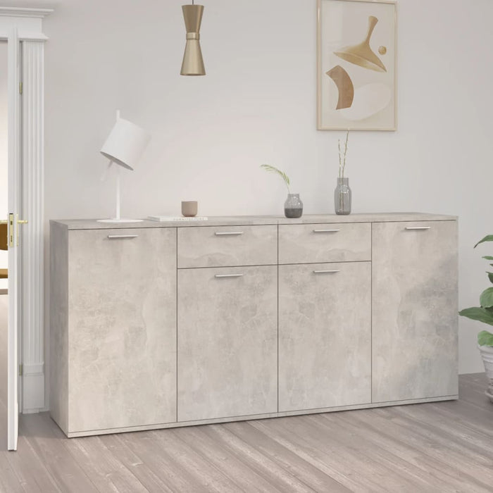 Credenza Grigio Cemento 160x36x75 cm in Truciolato