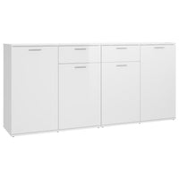 Credenza Bianco Lucido 160x36x75 cm in Truciolato