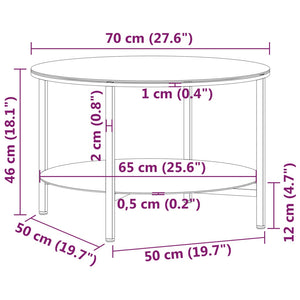 Tavolino da Salotto Nero e Trasparente 70 cm in Vetro Temperato cod mxl 7787