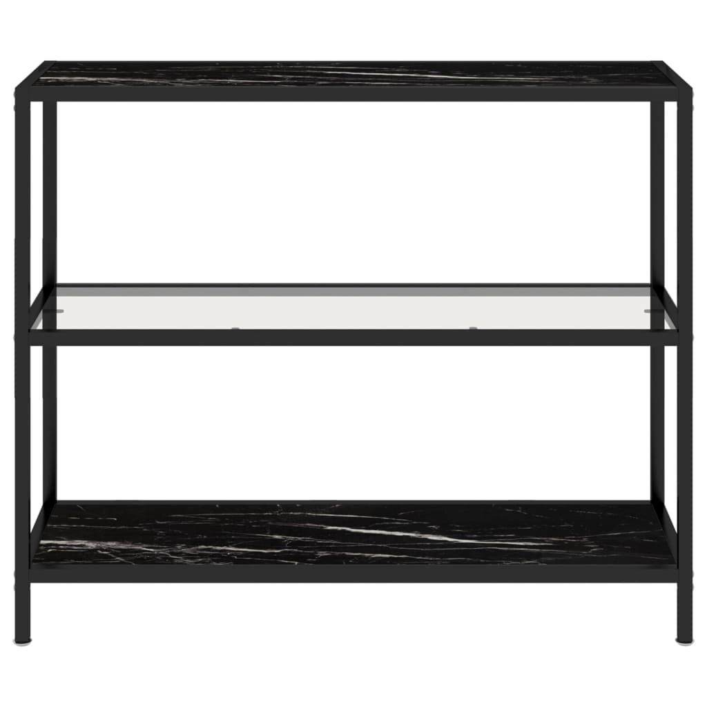 Tavolo Consolle Trasparente e Nero 100x36x90 cm Vetro Temperato cod mxl 53124