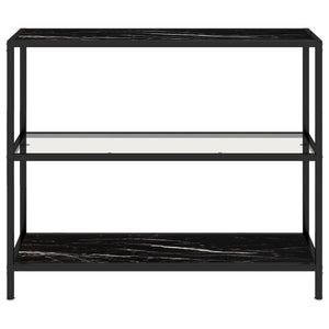 Tavolo Consolle Trasparente e Nero 100x36x90 cm Vetro Temperato cod mxl 53124