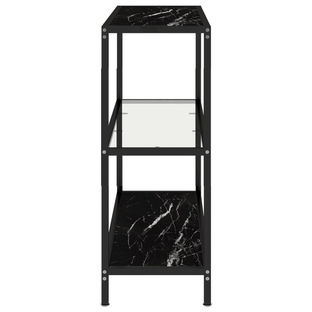 Tavolo Consolle Trasparente e Nero 100x36x90 cm Vetro Temperato cod mxl 53124